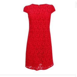 Tommy Hilfiger size 4 red lace shift dress